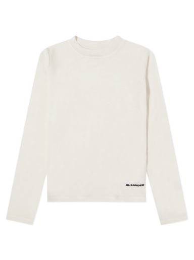 Tričko Jil Sander Long Sleeve Crew Logo Top Biela | J40GC0022-J70021-102