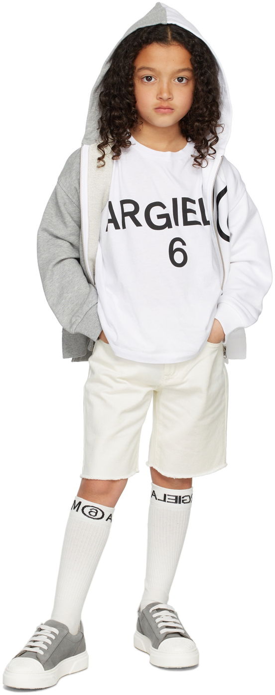 Šortky Maison Margiela MM6 Maison Margiela Kids Logo Denim Shorts Šedá | M60099-MM046, 0