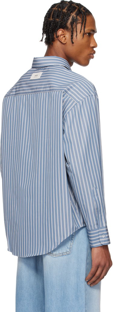 Košeľa AMI AMI Paris Boxy Fit Striped Longsleeve Shirt Modrá | HSH191.CO0108-4505, 3