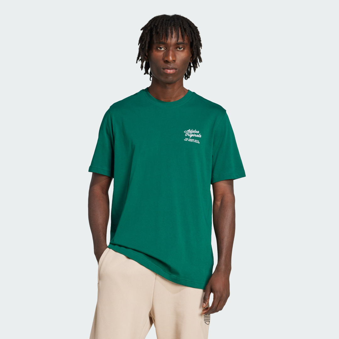 Tričko adidas Performance Diner Text Graphic Loose T-Shirt Zelené | KC3517, 0
