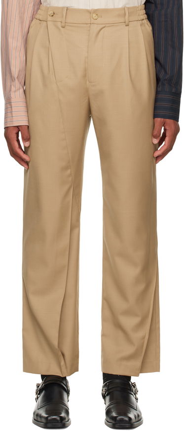Nohavice Feng Chen Wang Feng Chen Wang Pleated Trousers Béžová | FMF14TR28, 0