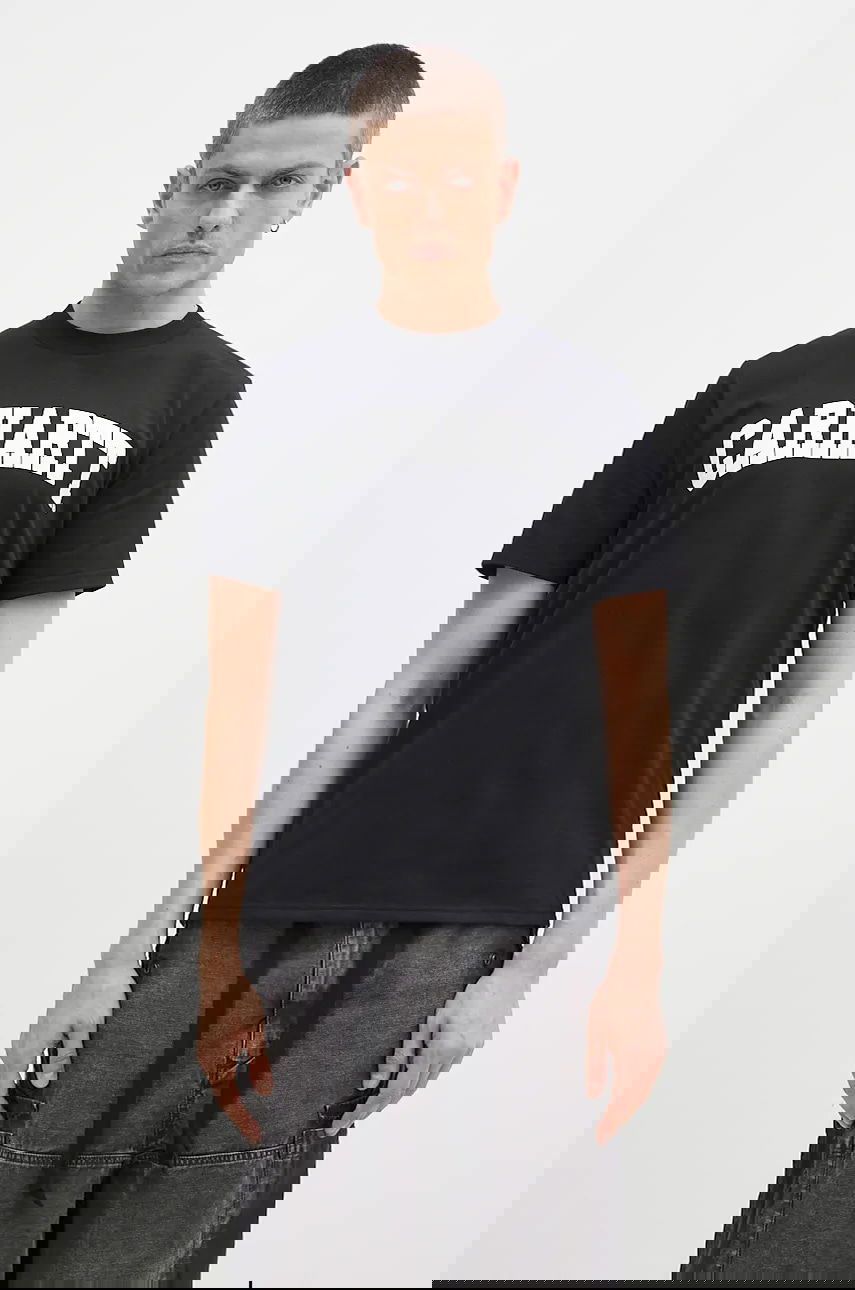 Tričko Carhartt WIP Short Sleeve University Print T-Shirt Čierna | I034851.0D2XX, 0