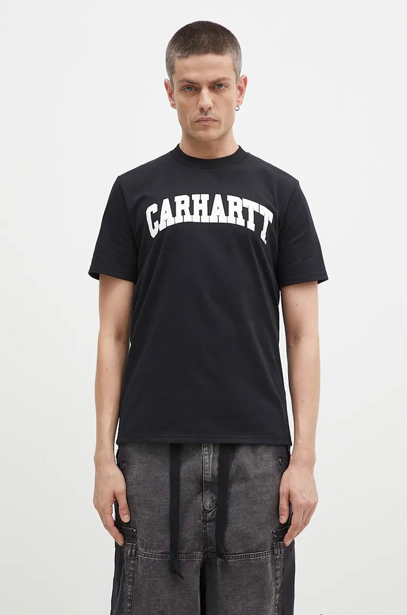 Tričko Carhartt WIP Short Sleeve University Print T-Shirt Čierna | I034851.0D2XX