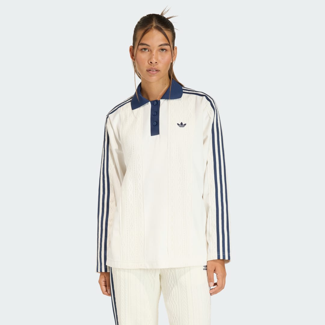 Polo tričko adidas Performance adidas Originals Winterized Long Sleeve Polo Shirt Biela | KR7651, 0