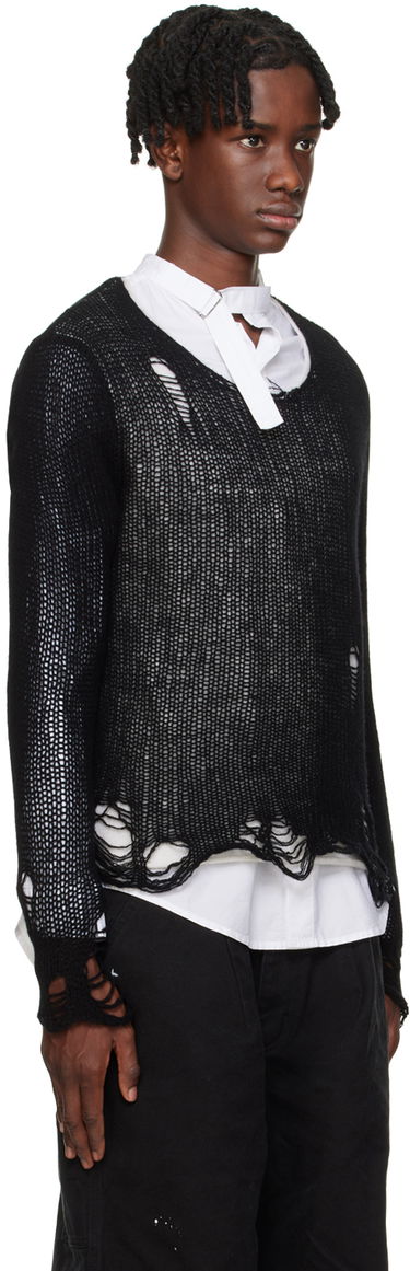Sveter R13 R13 Layered Distressed Knit Sweater Čierna | R13WY206-Y122B, 4