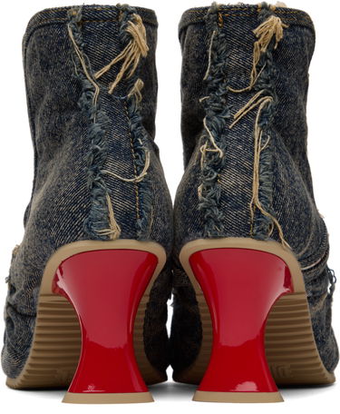 Tenisky a topánky Diesel D-Woodstock Ab Distressed Denim Flared Heel Ankle Boots Rôznofarebný | Y03696 P1848, 1