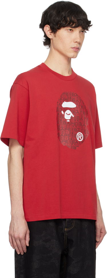 Tričko BAPE Lux Sport Pattern Ape Head T-Shirt Červená | 001TEK801322M, 1