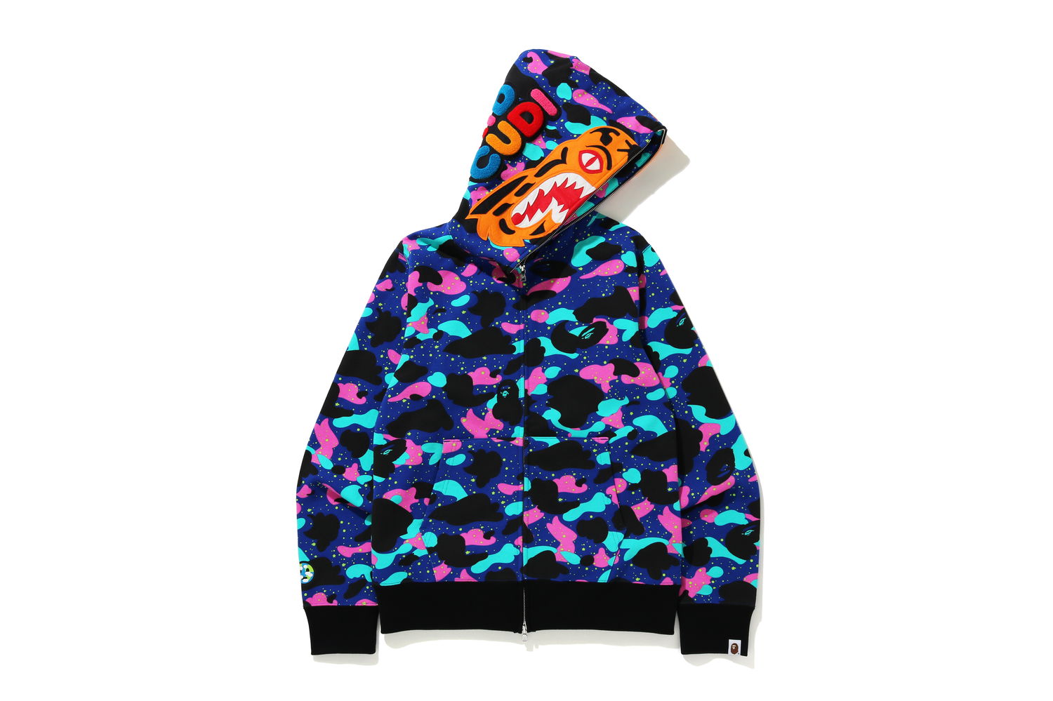 Mikina BAPE x Kid Cudi Tiger Full Zip Hoodie Rôznofarebný | 001ZPG731903XNVY, 0