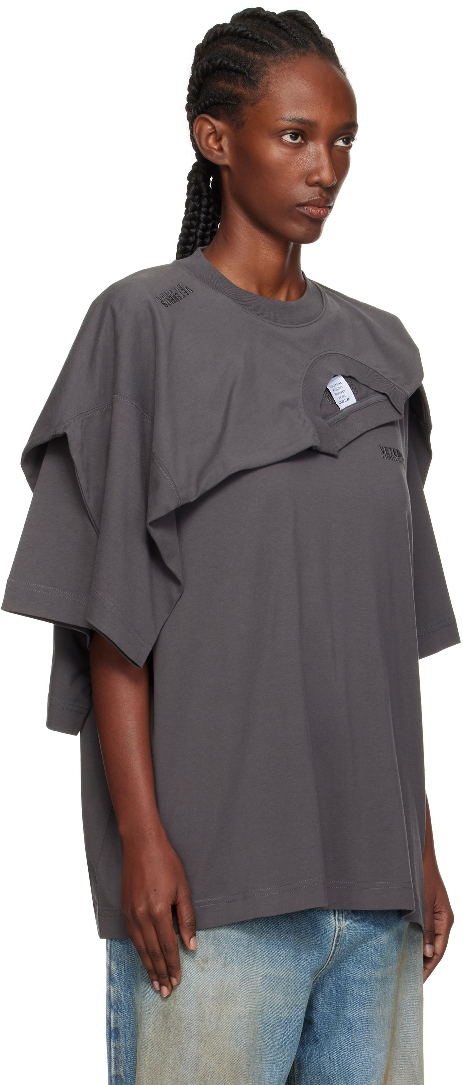 Tričko VETEMENTS VETEMENTS Double Layered T-Shirt Šedá | UH76TR400M, 1