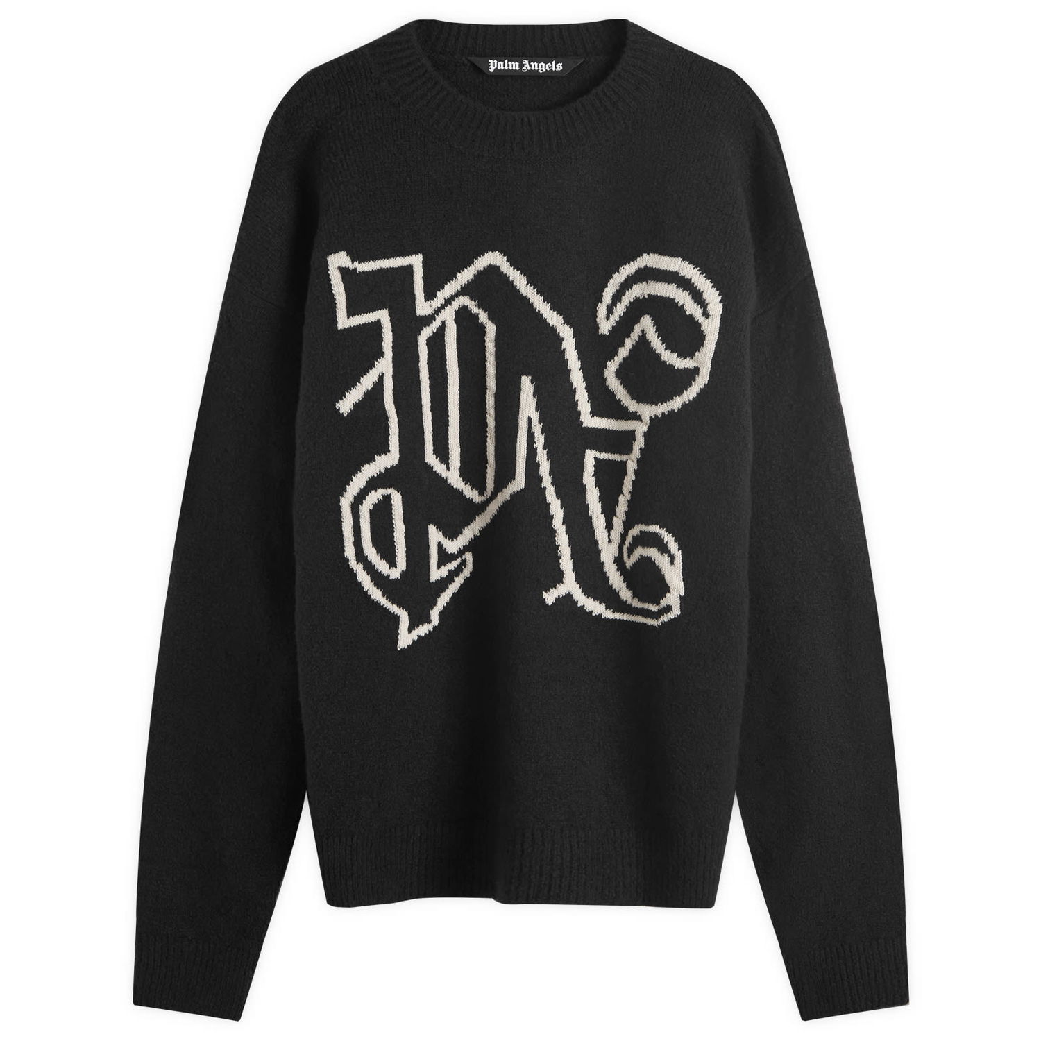 Sveter Palm Angels Monogram Knit Sweater Čierna | PMHE054F24KNI0011003, 0