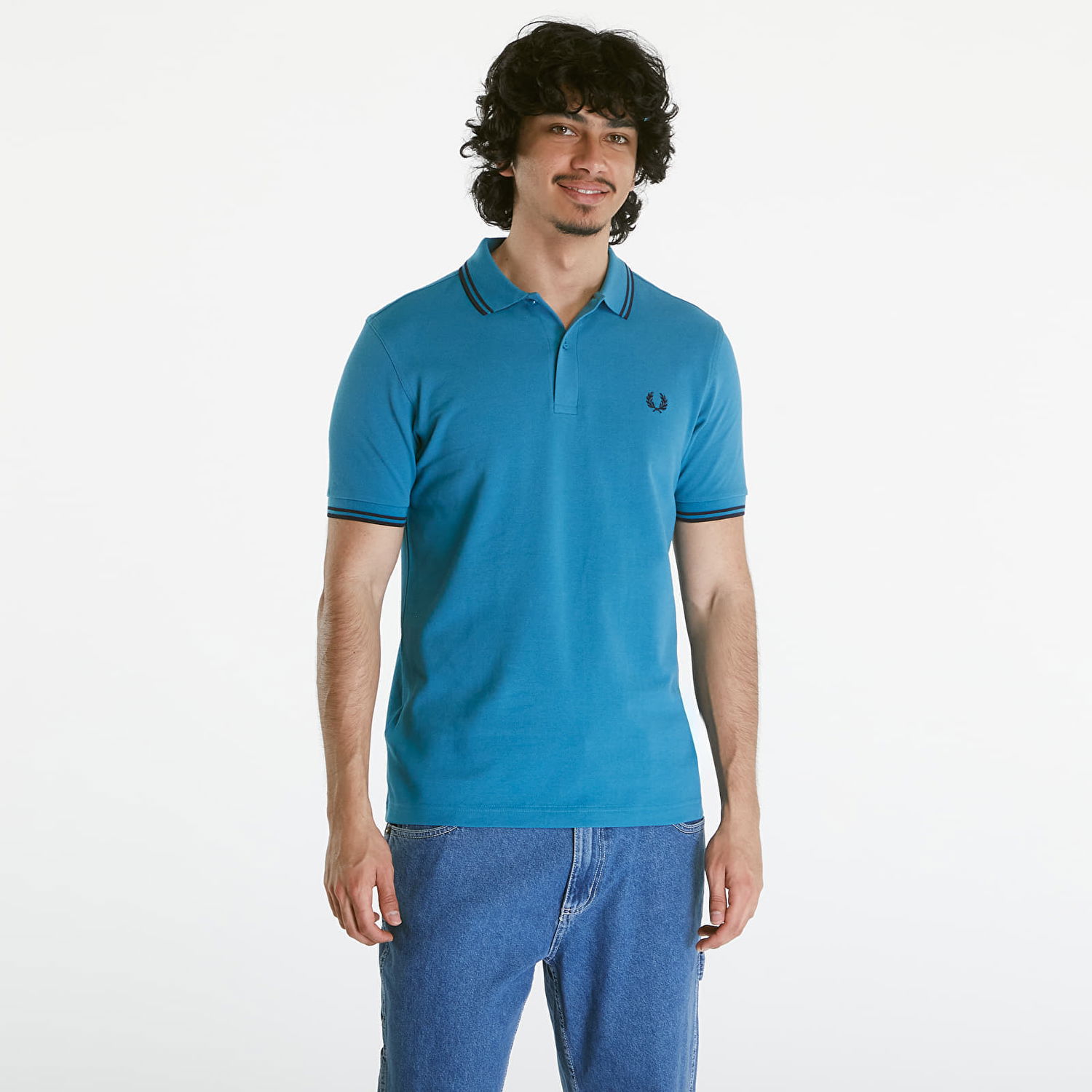 Košeľa Fred Perry Twin Tipped Shirt Ocean/ Navy Modrá | M3600 V35, 0