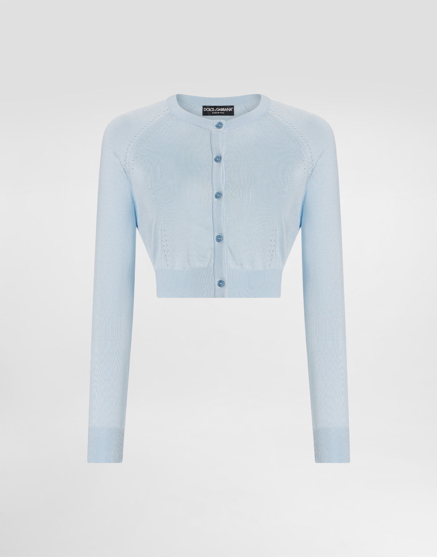 Sveter Dolce & Gabbana Dolce & Gabbana Silk Cropped Cardigan Modrá | FXV99TJBSM0B1581, 0
