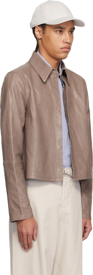Bunda OUR LEGACY Our Legacy Auto Leather Cropped Shirt Jacket Hnedá | W2259A7, 1