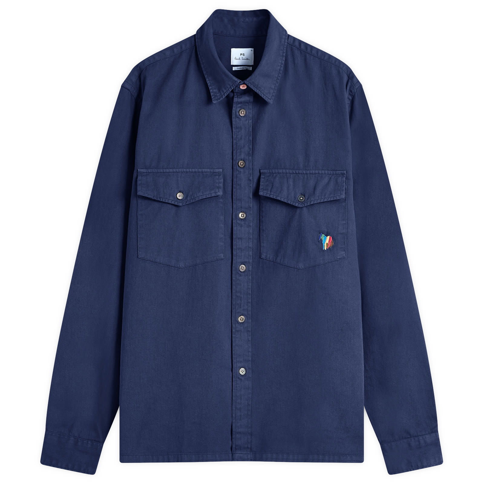 Paul Smith 2-Pocket Broadstripe Zebra Shirt, Size Large