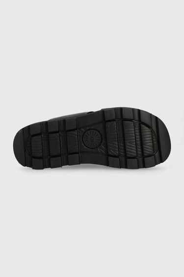 Tenisky a topánky UGG ® Capitelle Crossband Slide for Women in Black, Size 6.5, Leather Čierna | 1152672-BLK, 4