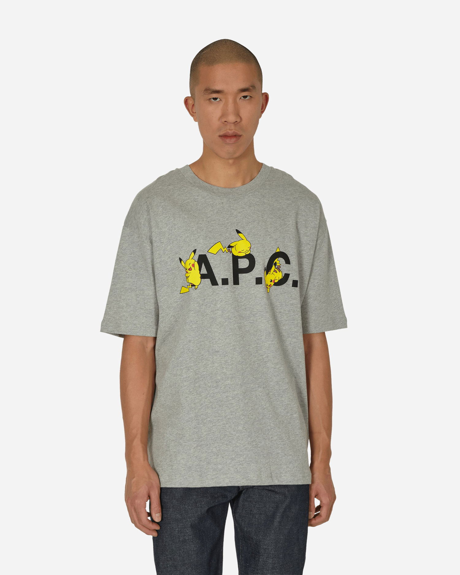 Tričko A.P.C. Pokémon Pikachu x T-Shirt Šedá | COEZB-H26315 PLB, 1