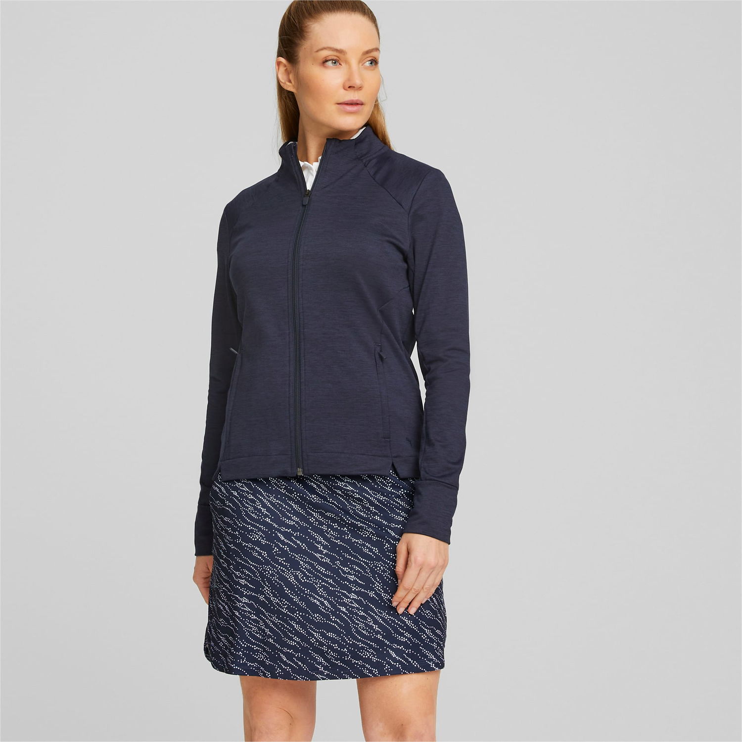 Bunda Puma Heather Full-Zip Golf Jacket Navy | 537502_02, 1