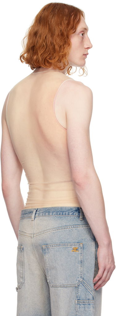 Tielko Courrèges Aura Semi-Sheer Tank Top Béžová | 124JTO088PR0059, 2