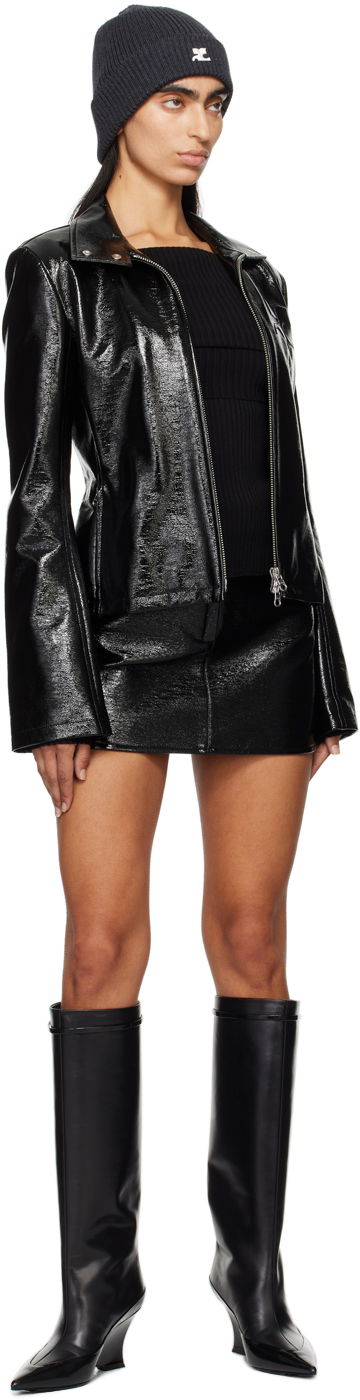 Sukňa Courrèges Vinyl Miniskirt Čierna | PERCJU001VY0014, 3