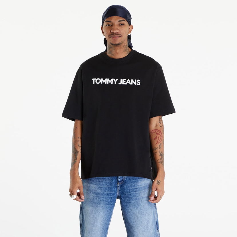 Tričko Tommy Hilfiger Logo Oversized Fit T-Shirt Black Čierna | DM0DM18267 BDS