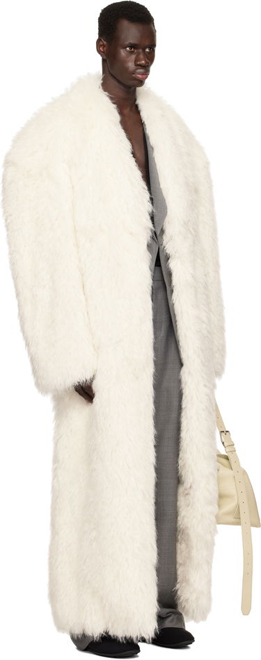 Kabáty Entire Studios Entire Studios Chrysalis Faux-Fur Coat Biela | ES2688FR, 1