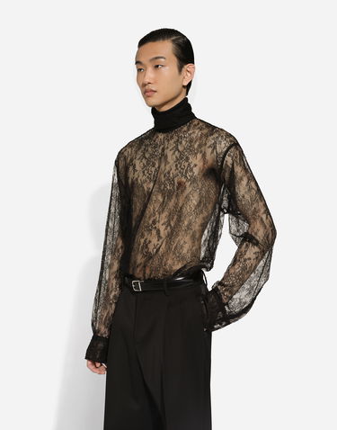Sveter Dolce & Gabbana Turtleneck Loose Shirt Cuffs Čierna | G8SD9THLM9DN0000, 3