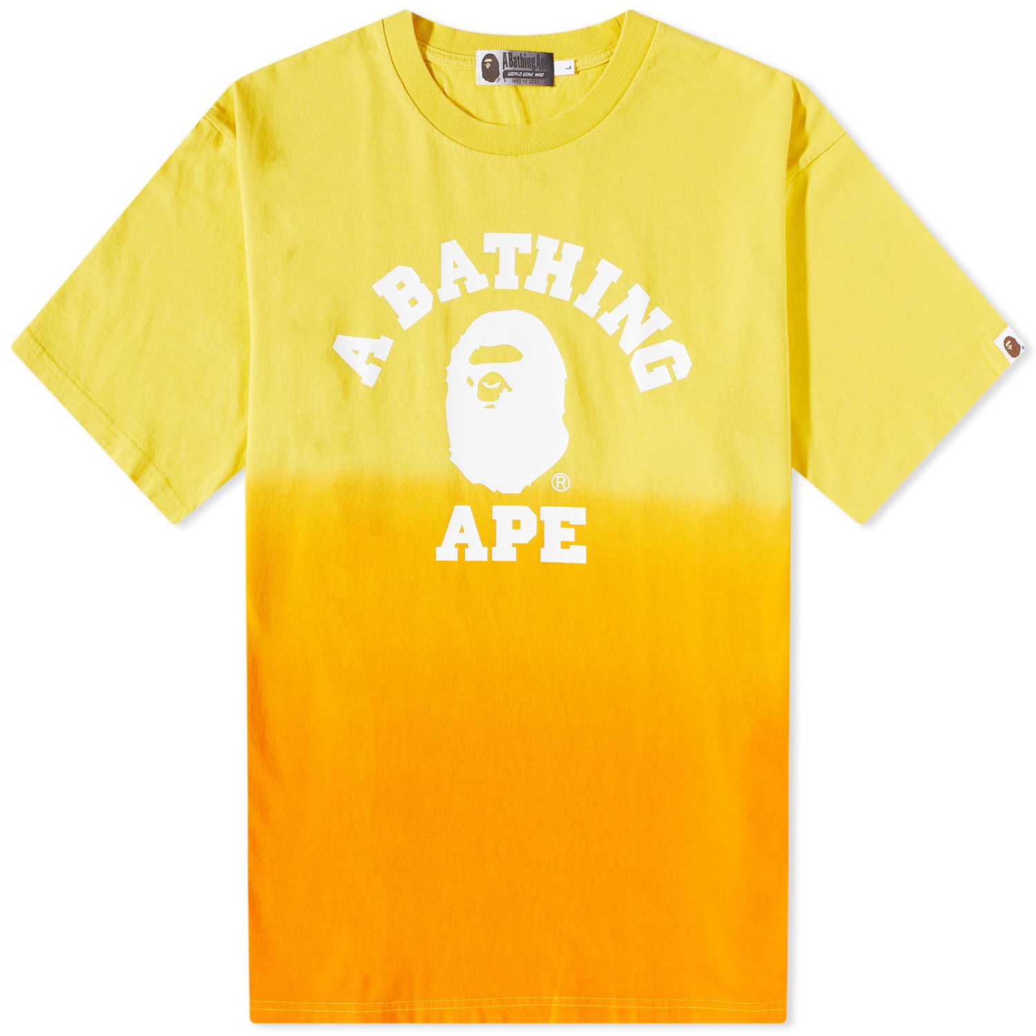 Tričko BAPE College Gradation Dyed T-Shirt Orange Oranžová | 001CSJ301003M-ORN, 0