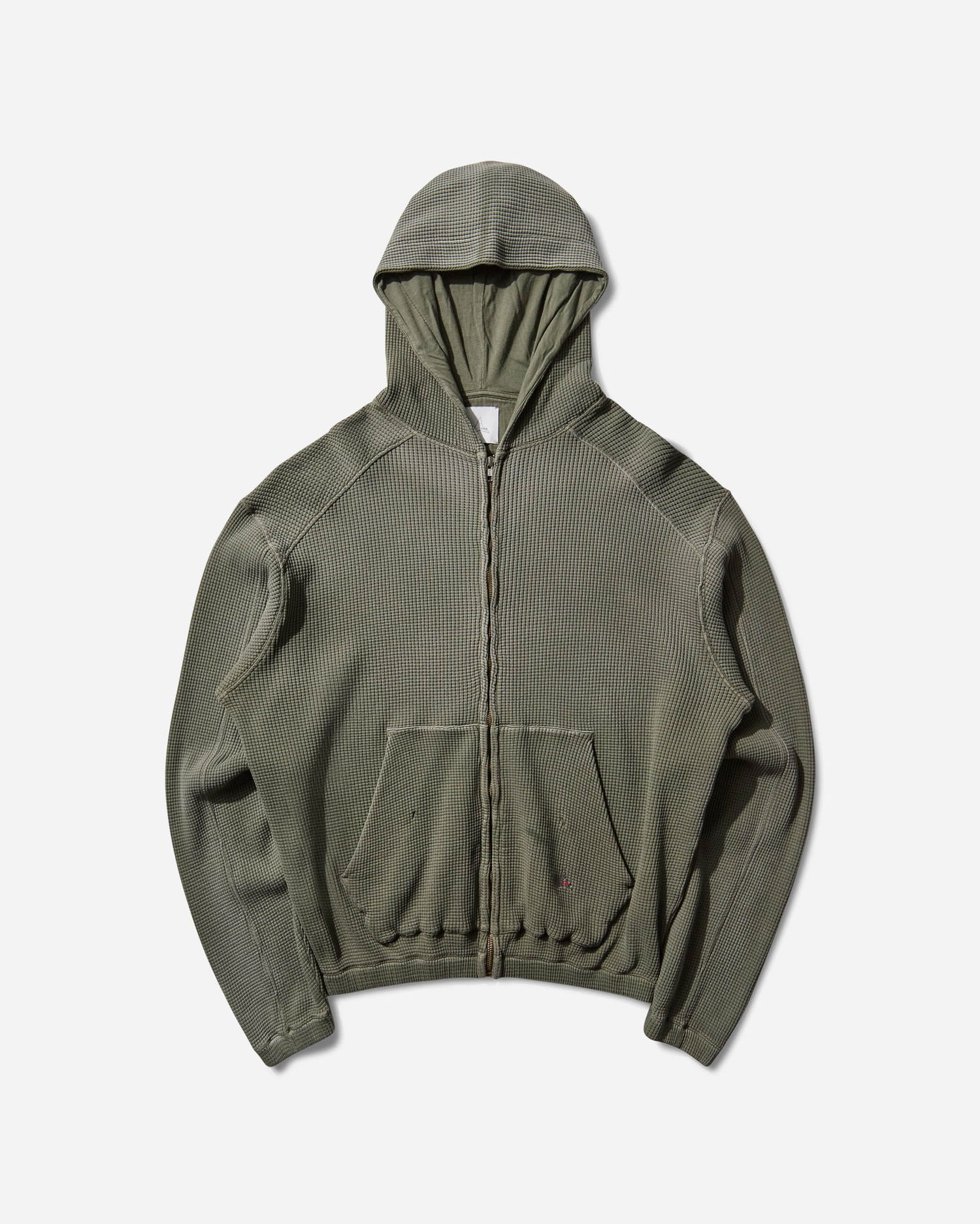 Mikina ROA Sun Faded Waffle Zip Up Hoodie Zelené | RBMW0513FA340 GRN0012, 1