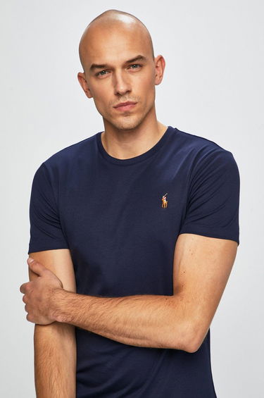 Tričko Polo by Ralph Lauren Cotton Custom Tee Navy | 710740727003, 3