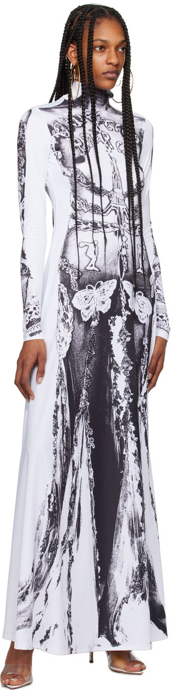 Šaty Jean Paul Gaultier Jean Paul Gaultier 'The Gaultier Paris' Print Maxi Dress Biela | 24/25-F-RO132-J546-0100, 3