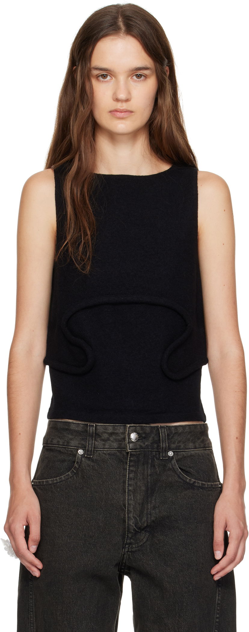 Tielko Eckhaus Latta Eckhaus Latta Pallas Tank Top Čierna | 1405-EL-PF25-D -