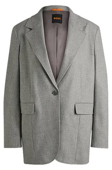 Bunda BOSS BOSS Stretch Flannel Single-Button Jacket Šedá | 50524402, 0