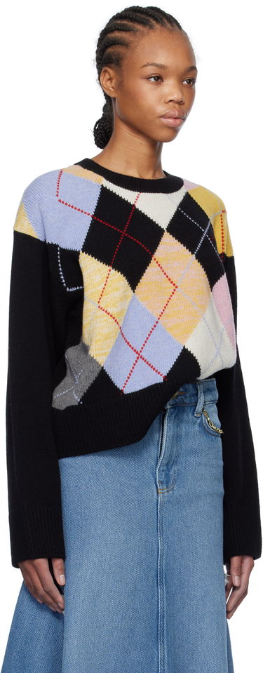 Sveter GANNI GANNI Harlequin Argyle Knit Sweater Rôznofarebný | K2379, 1