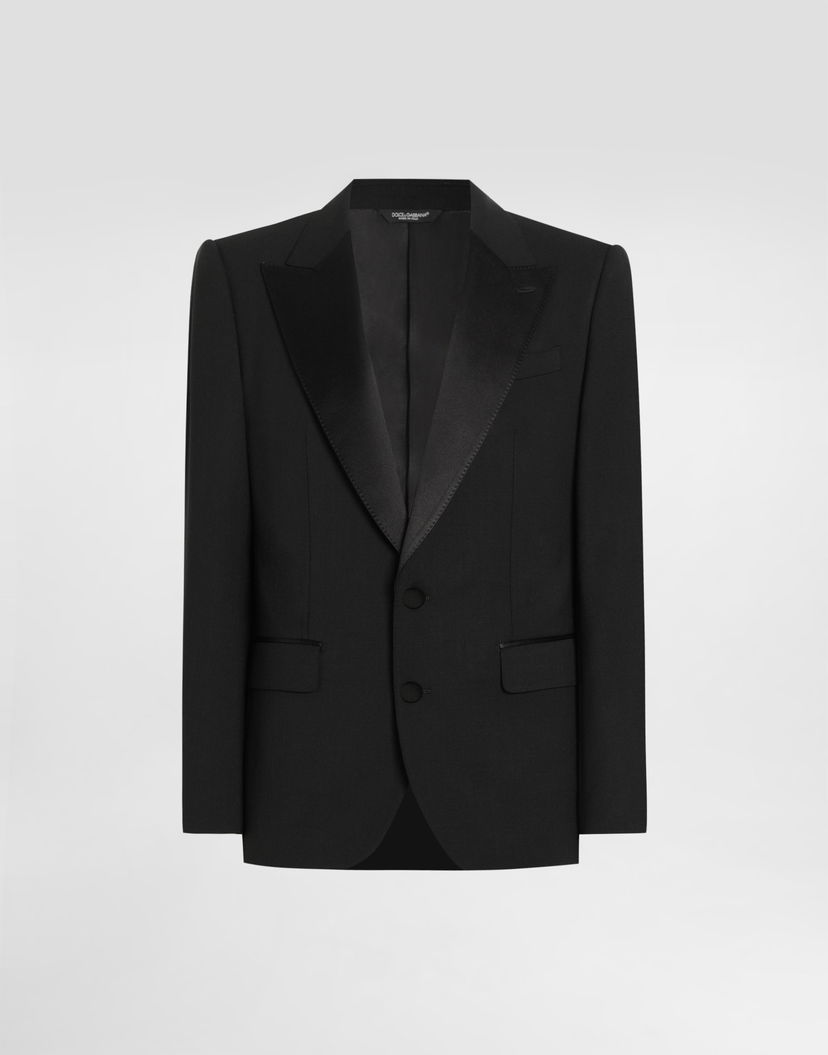 Bunda Dolce & Gabbana Sicilia Single-breasted Wool Jacket Čierna | G2PQ4TFUBGCN0000
