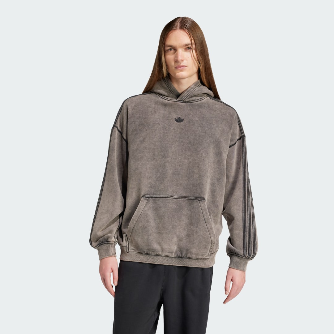 Mikina adidas Performance Premium Essentials Retro Washed Hoodie Šedá | JD0245, 0