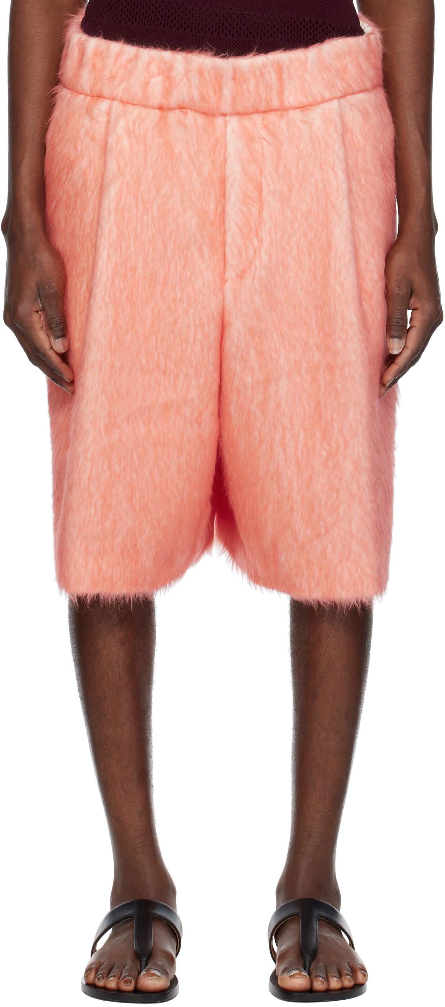 Šortky Dries Van Noten Dries Van Noten Pleated Shag-Knit Shorts Oranžová | 251-020953-1443, 0