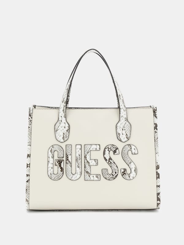 Kabelka GUESS Silvana Python-Print Handbag Béžová | HWKB8665220