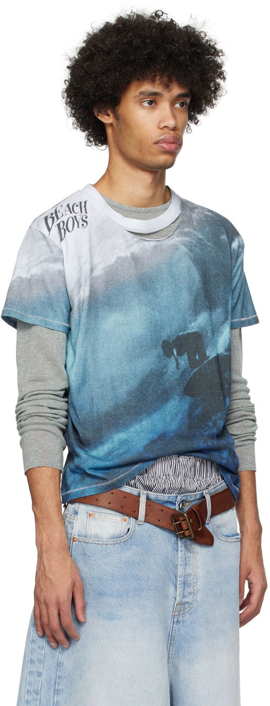 Tričko ERL ERL Beach Boys Graphic T-Shirt Modrá | ERL08T011, 1