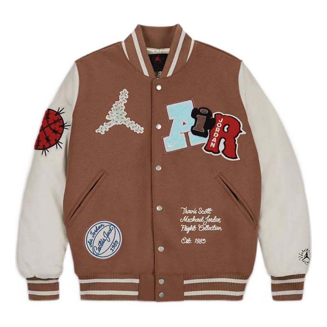 Bomber bunda Jordan Travis Scott Varsity Jacket Hnedá | DO4103-256, 0