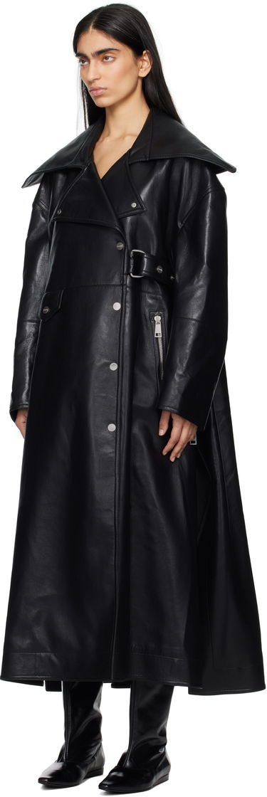 Trenčkot Nanushka Nanushka Teca Regenerated Leather Trench Coat Čierna | NW25RSOW14099, 3