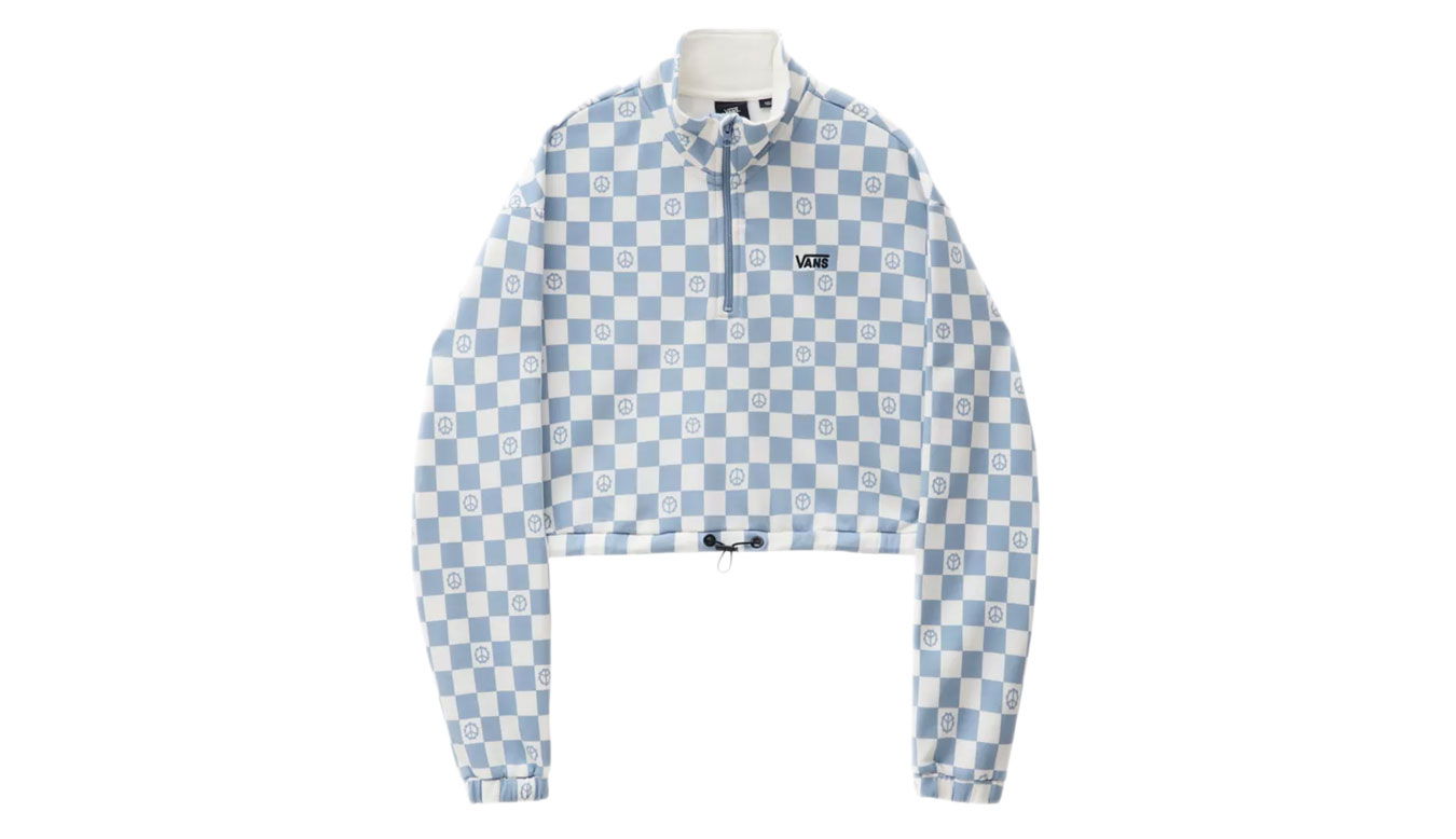 Left Chest Print Half Zip Sweater