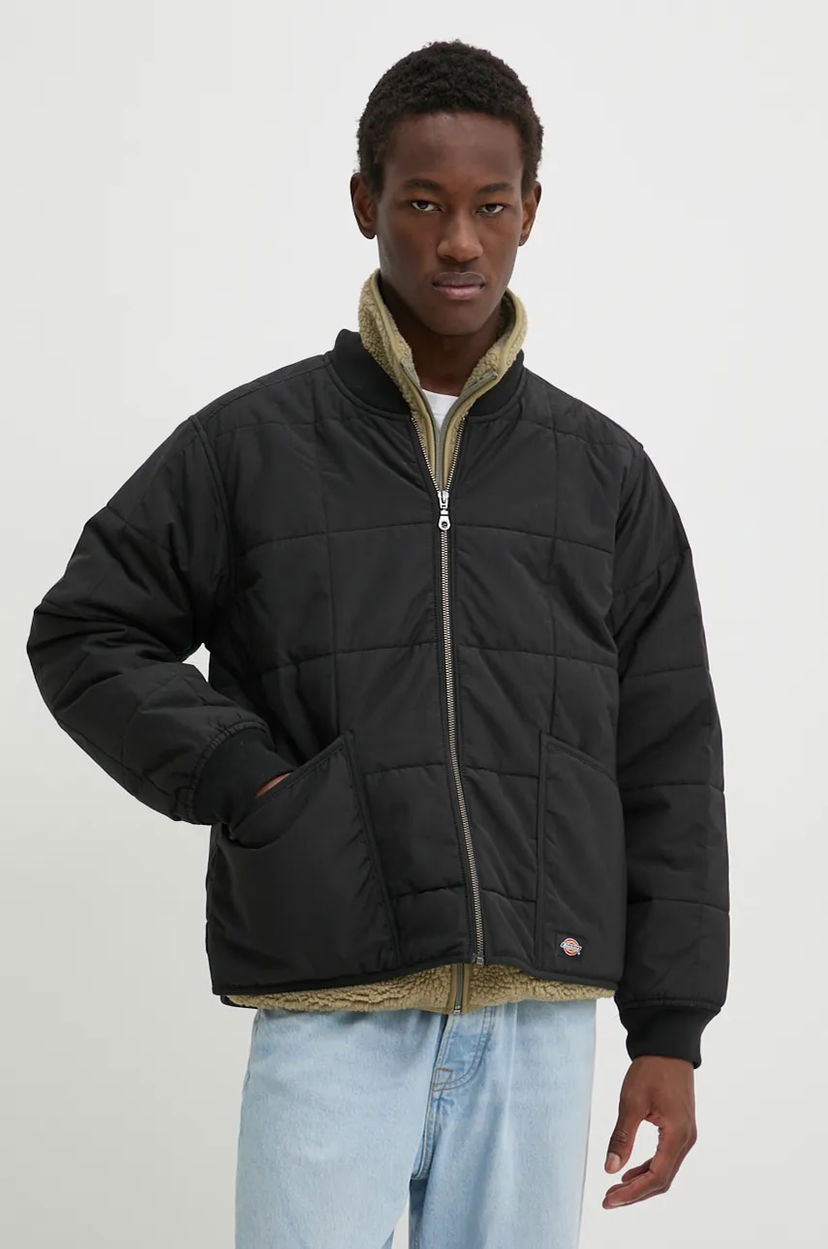 Bomber bunda Dickies GARDINER Quilted Bomber Jacket Sherpa Lined Čierna | DK0A4Z35