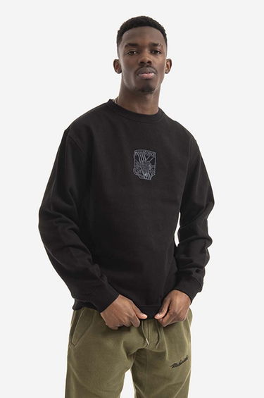 Mikina Maharishi Embroidered Crew Sweatshirt Čierna | 8075.BLACK, 0