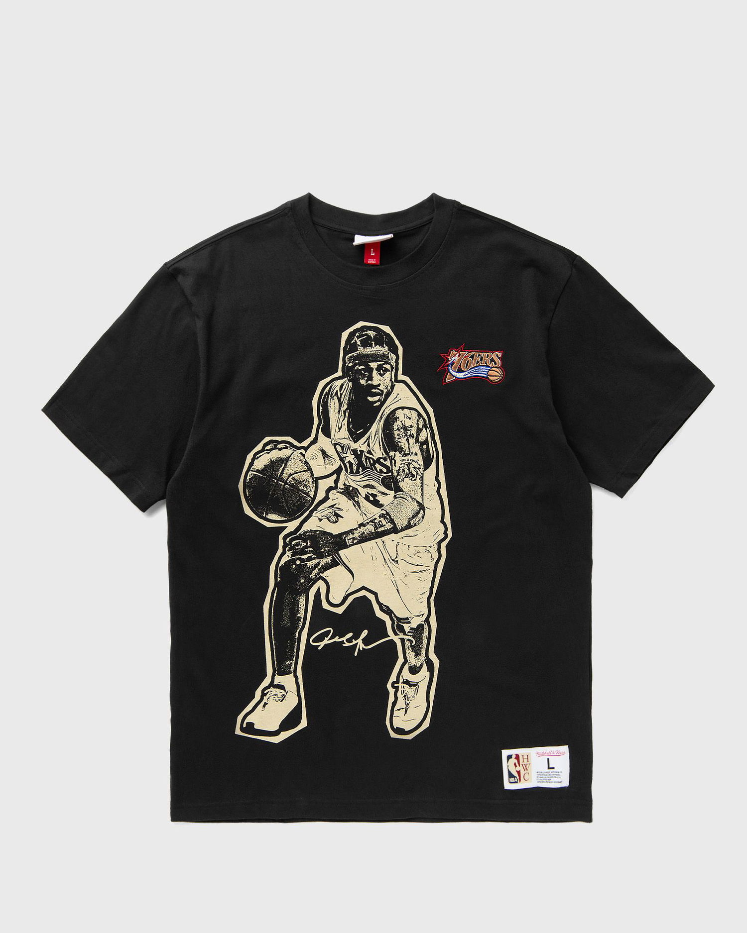 Tričko Mitchell & Ness Philadelphia 76ers Allen Iverson Vintage Logo T-Shirt Čierna | NN12306-P76BLCK, 0