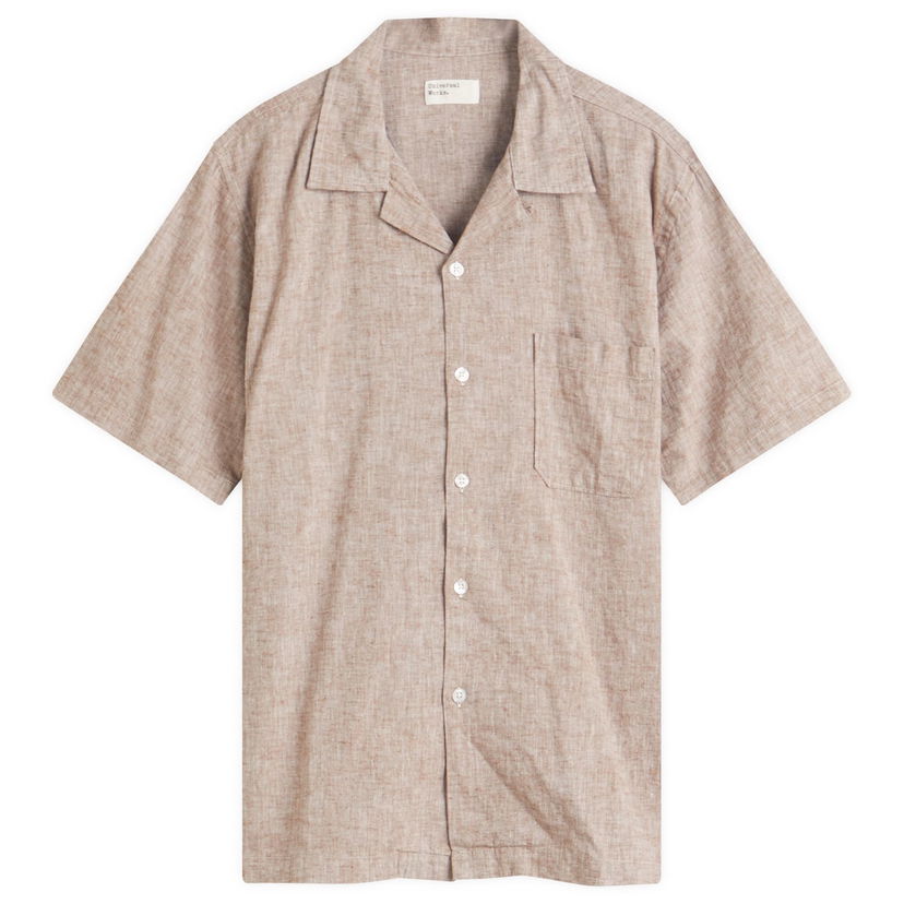 Košeľa Universal Works Universal Works Slub Linen Road Shirt, Size X-Large Béžová | 32604-BRN