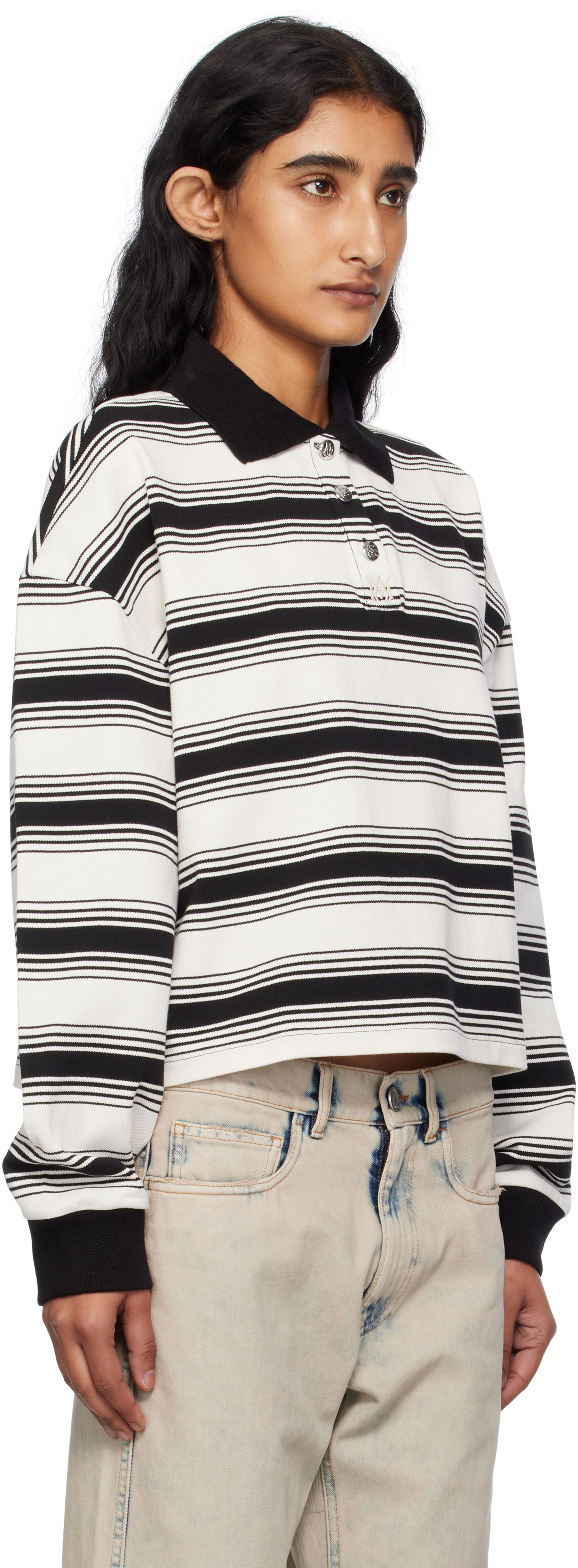 Polo tričko AMIRI AMIRI MA Stripe Oversized Polo Biela | AWJYPO1008, 1