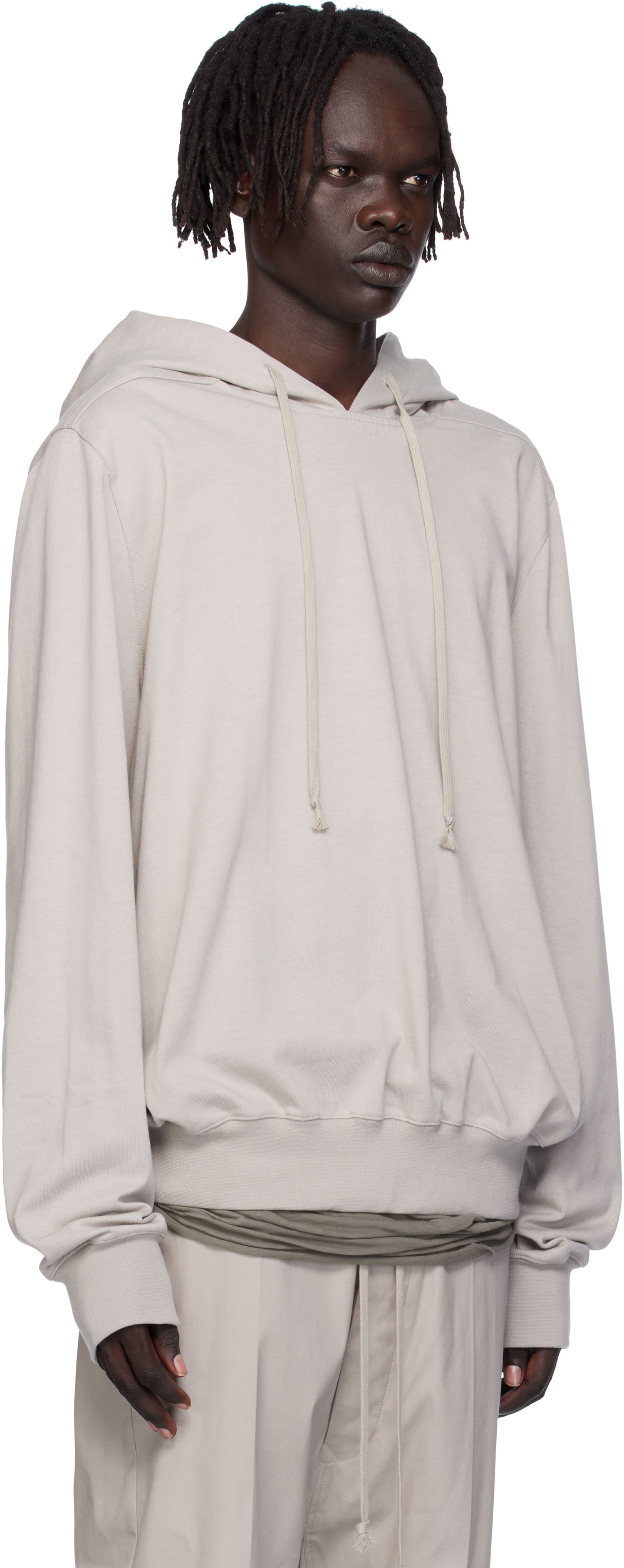Mikina Rick Owens Rick Owens Concordians Heavy Jersey Hoodie Béžová | RU02E1281 BA, 1