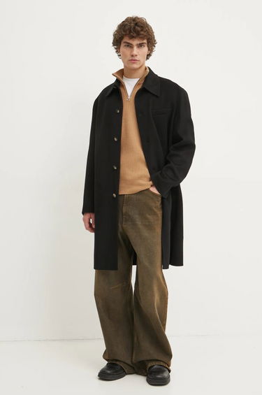 Kabáty Nanushka Nanushka JANNO Oversize Wool Coat Čierna | NM24CROW01799, 1