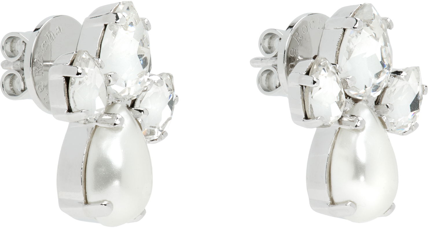 Náušnice Simone Rocha Simone Rocha Victorian Faux-Pearl & Crystal Floret Stud Earrings Biela | ERG536 0906, 1