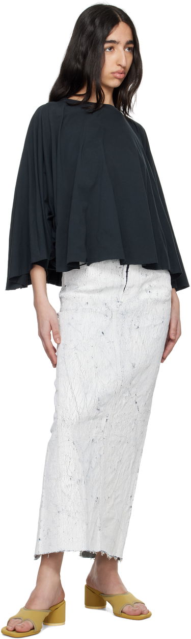 Sukňa Maison Margiela MM6 Maison Margiela Hand-Painted Denim Maxi Skirt Biela | S62MI0027 M30028, 3